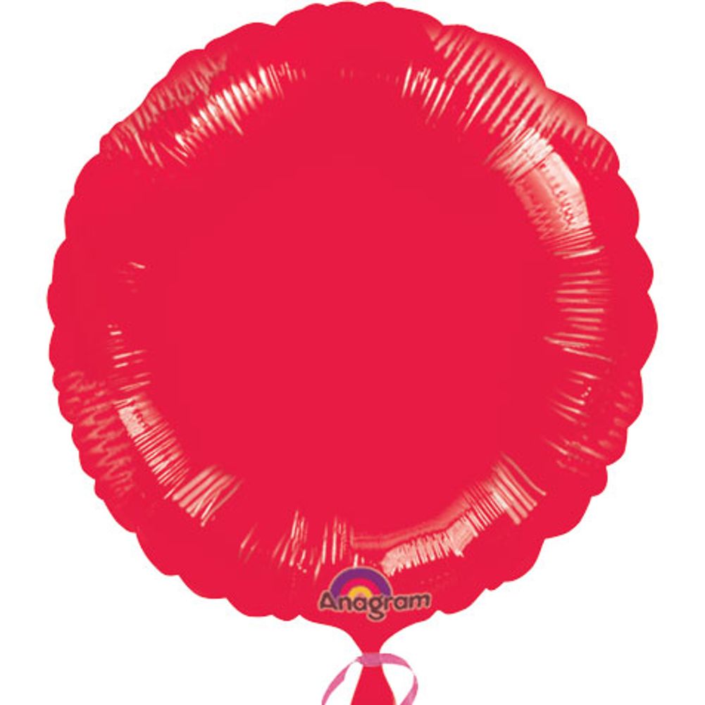 18" Metallic Red Round Anagram Balloon (1 ct)