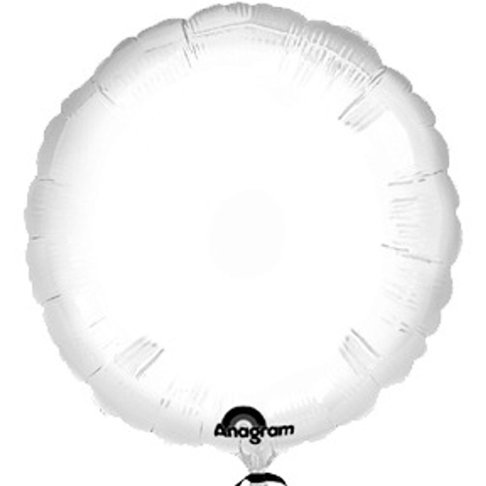 18" Opaque White Round Anagram Balloon (1 ct)