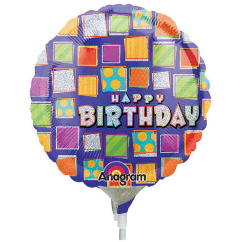 Square Patterns Birthday Sparkles Holographic Mini