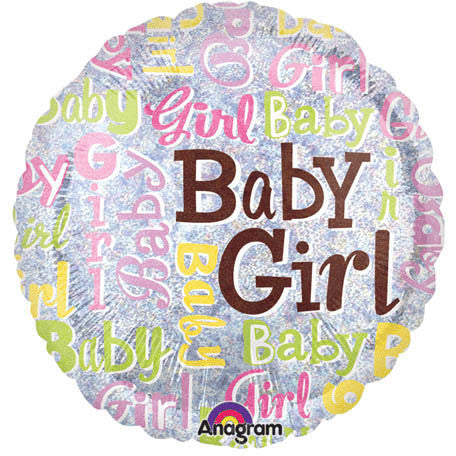 18" Baby Girl Sparkles Holographic
