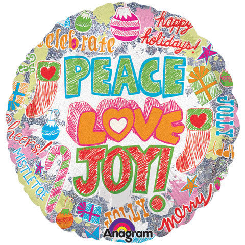 18" Holiday Doodle Holographic