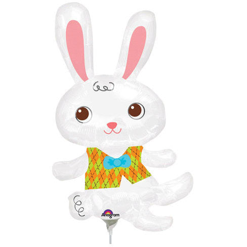 Easter Bunny With Vest Mini Shape Foil Balloon