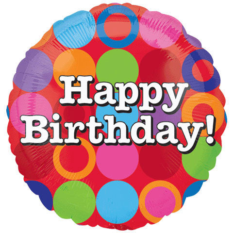 18" Birthday Dots & Stripes Vlp