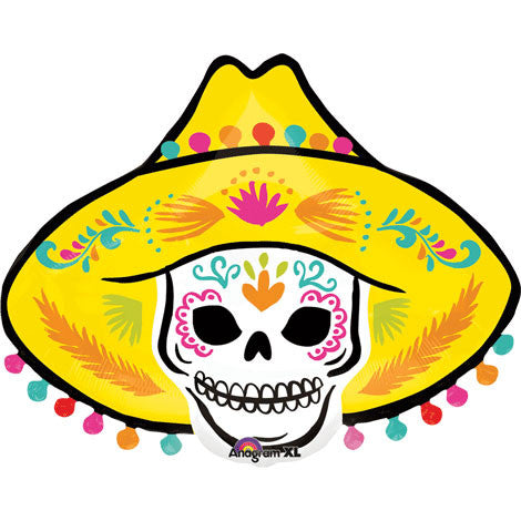 Day Of The Dead Sombrero Skull Super Shape