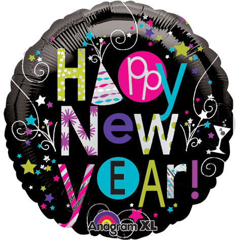 18" Playful Happy New Year Foil Balloon