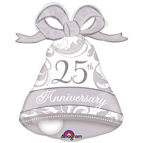 Silver Elegant 25th Anniversary Bell Super Shape