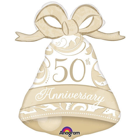 Gold Elegant 50th Anniversary Bell Super Shape