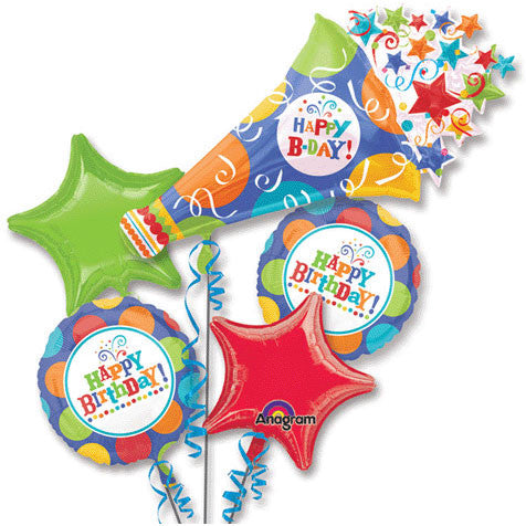 Birthday Fever Horn Bouquet of Balloons (5pc)