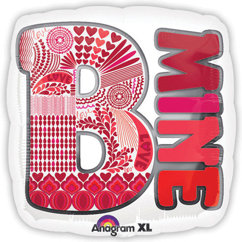 18" Be Mine Patterns Foil Balloon