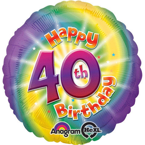 18" Happy 40th Birthday Hx