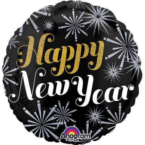 18" New Year Pizazz Holographic Foil Balloon