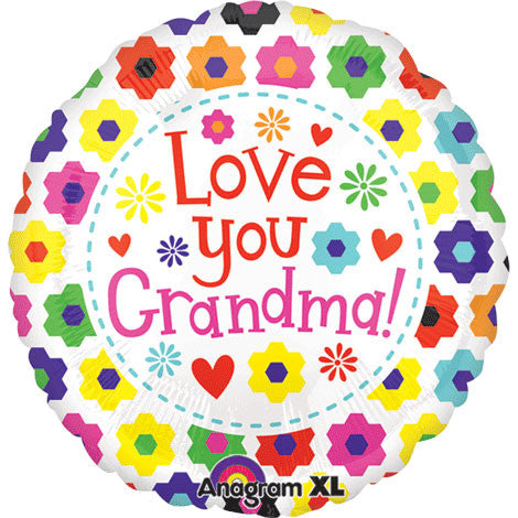 21" Love You Grandma Flowers Colorblast