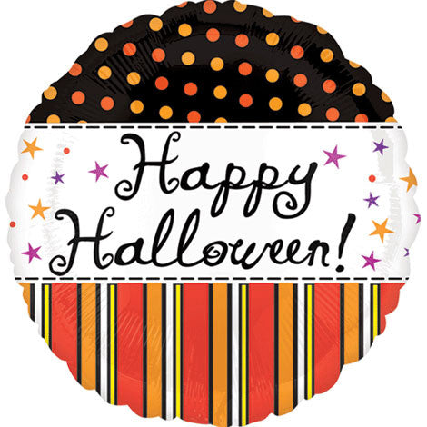 18" Halloween Dots Foil Balloon