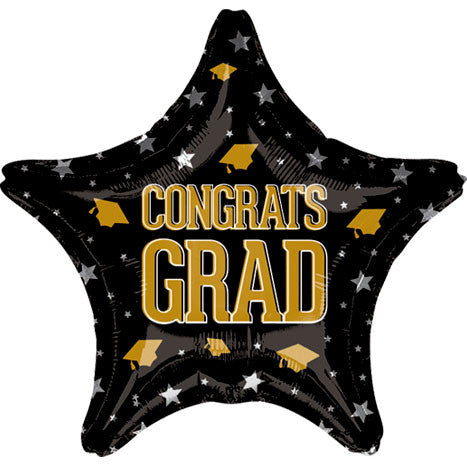 19" Congrats Grad Stars & Caps Vlp Hx