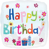 18" Birthday Light Blue Dots Vlp Hx