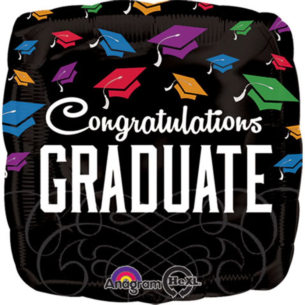 18" Congrats Graduate Black Hx