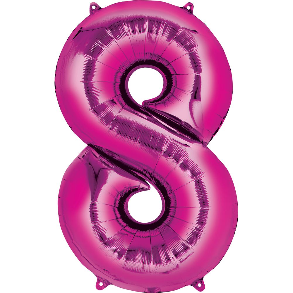 34" NUMBER 8 PINK