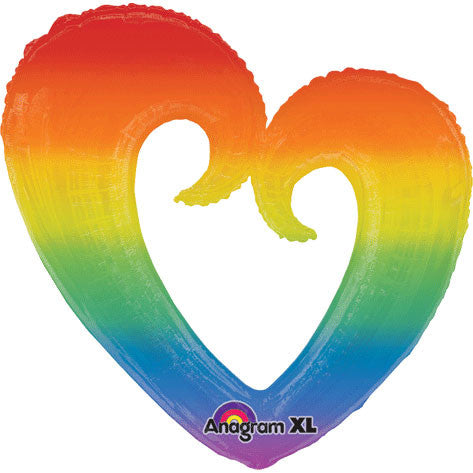 Rainbow Open Heart Super Shape