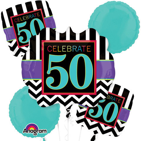Birthday Celebration 50 Bouquet of Balloons (5pc)