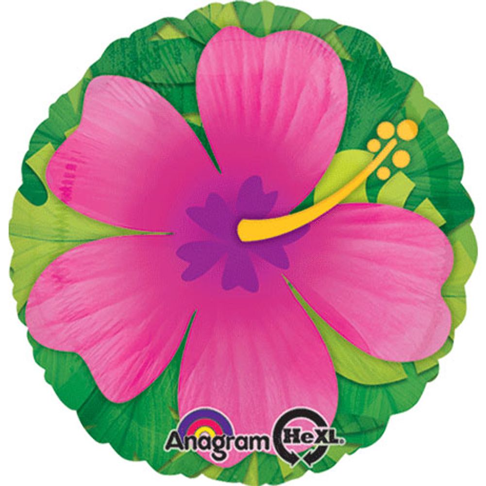 Pink Tropical Hibiscus 32" Foil Balloon (1ct)