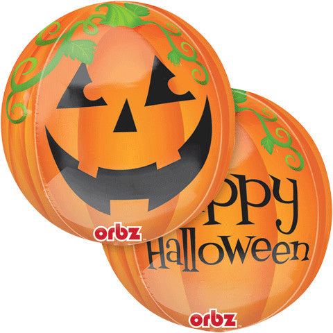 15" Pumpkin Orbz Foil Balloon