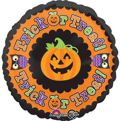 18" Trick or Treat Pumpkin Foil Balloon