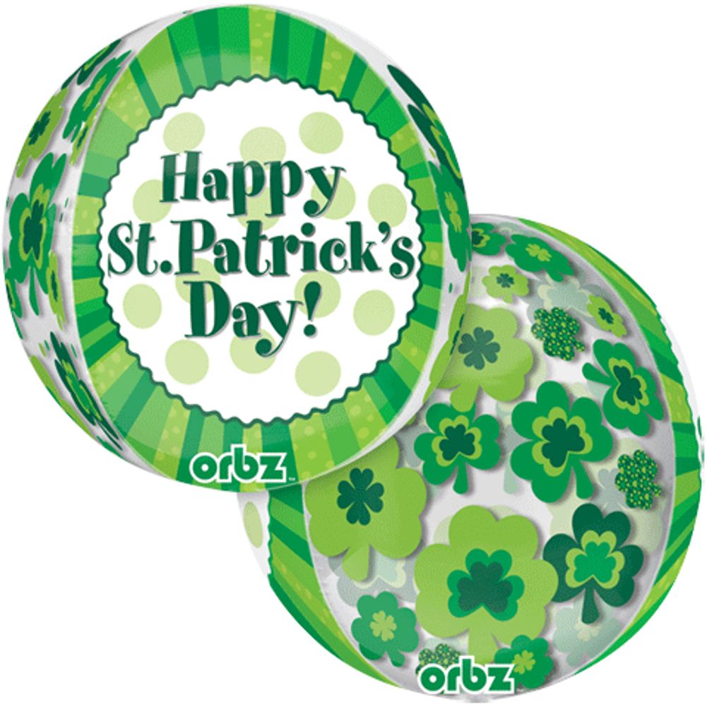 15" Happy St. Patrick's Day Orbz Balloon (1ct)
