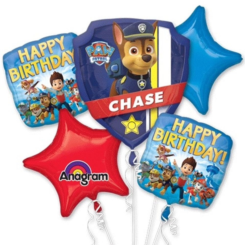 Paw Patrol Bouquet of Balloons (5pc)