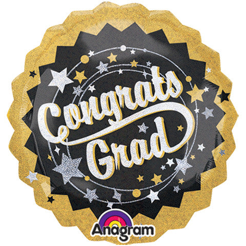 32" Grad Black, Gold, Silver Holographic