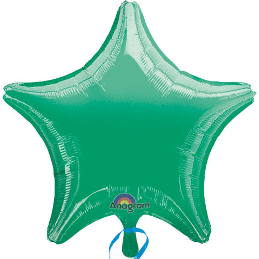 19" Metallic Green Star Shape Balloon (1 ct)
