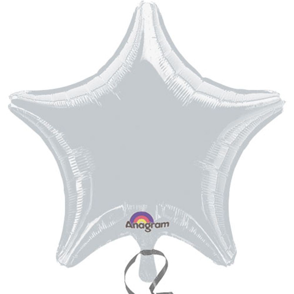 19" Metallic Silver Star Anagram Balloon (1 ct)