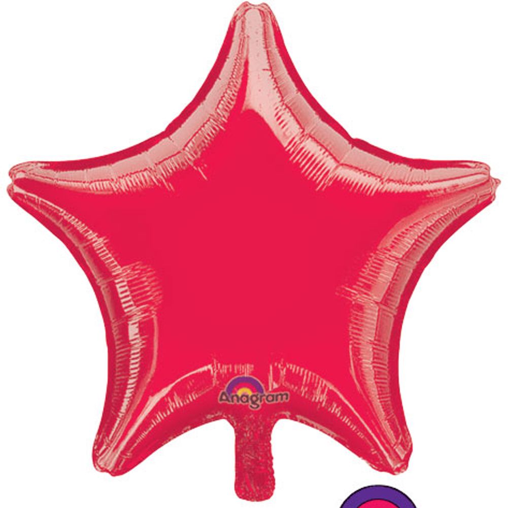 19" Metallic Red Star Shape Balloon (1 ct)