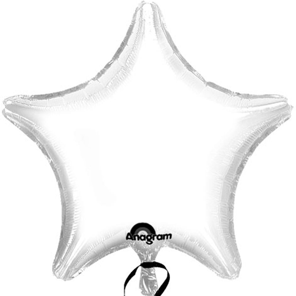 19" Opaque White Star Shape Balloon (1 ct)