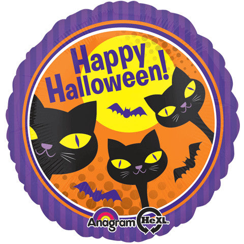 18" Halloween Cats Foil Balloon