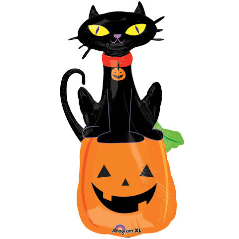 BLACK CAT ON PUMPKIN SUPER SHAPE