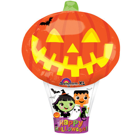 18" Pumpkin Hot Air Balloon Junior Shape Foil Balloon