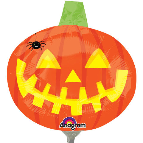 Pumpkin with Spider Mini Shape Foil Balloon