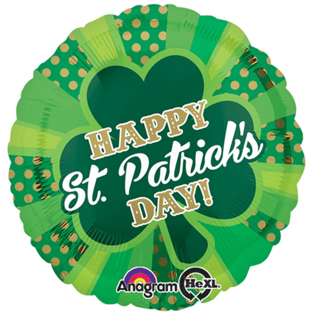 18" Dotty St. Patrick's Day Foil Balloon (1ct)