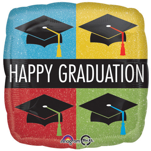 18" HAPPY GRADUATION CAPS HX