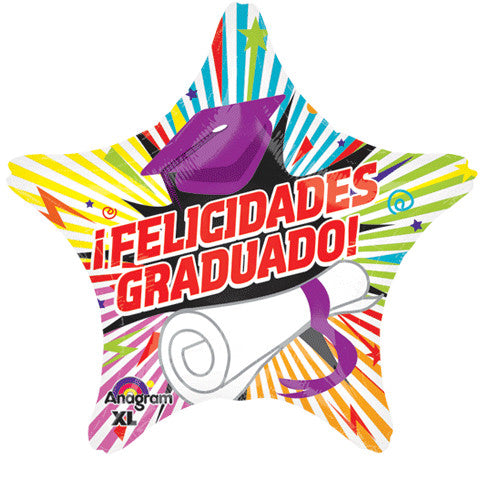 19" FELICIDADES GRADUADO STRIPES