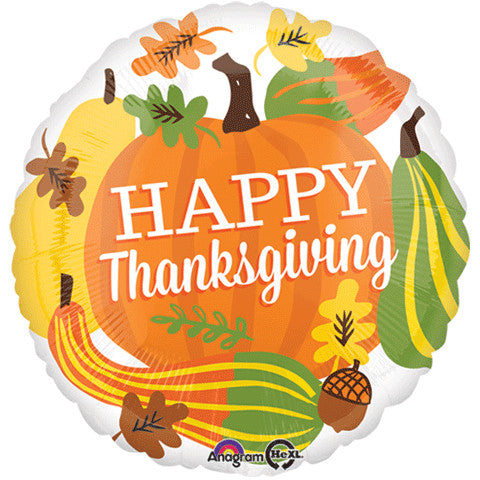 18" Thanksgiving Gourds Foil Balloon