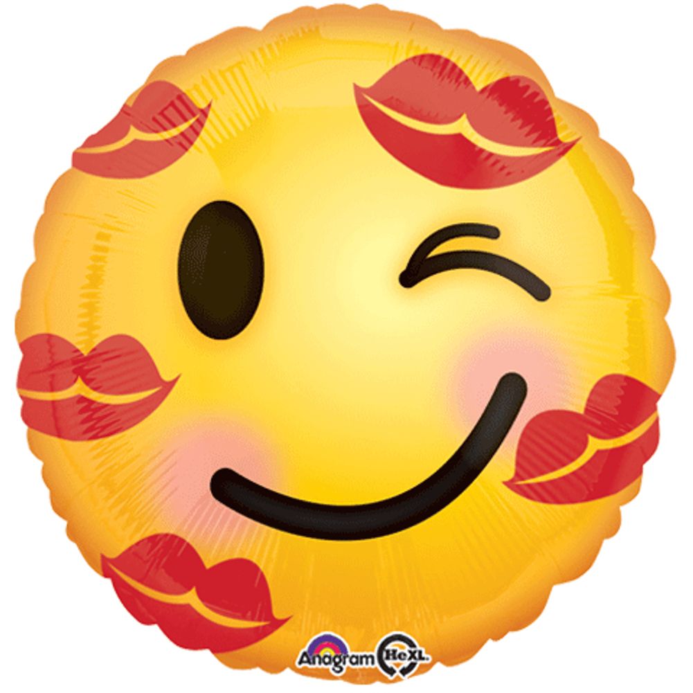18" Kiss Emoticon Foil Balloon
