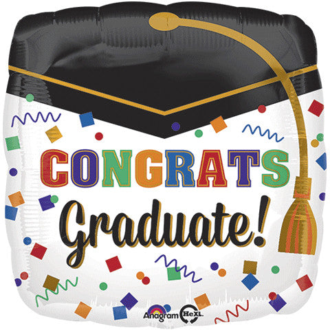18" CONFETTI GRADUATE HX