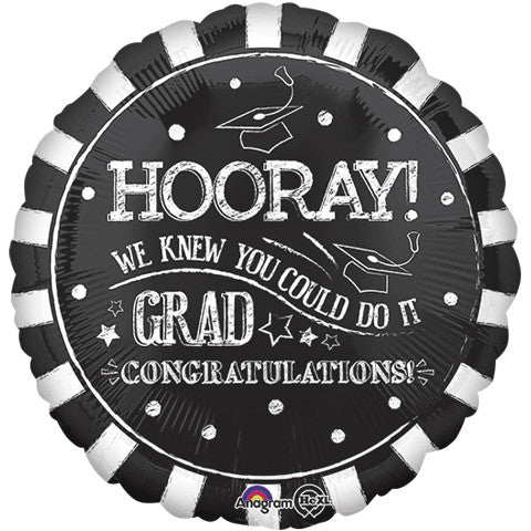 18" HOORAY GRAD HX