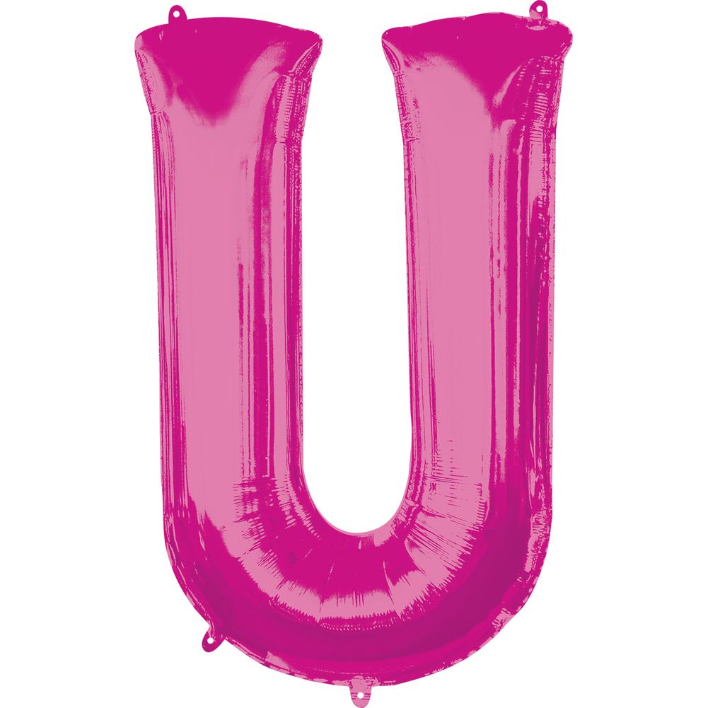 34" LETTER U PINK