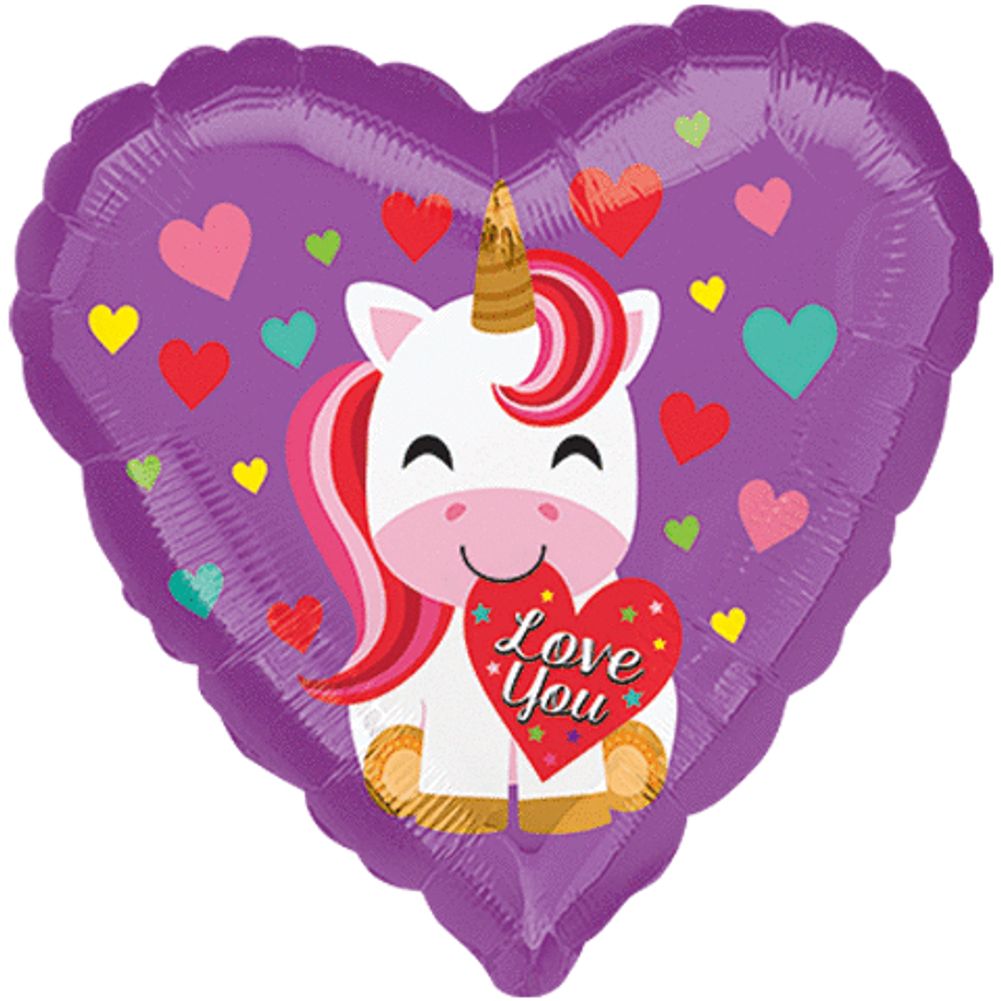18" LOVE YOU UNICORN HX