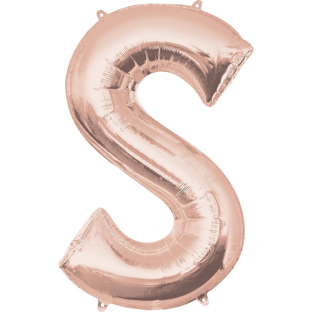 34" LETTER S ROSE GOLD