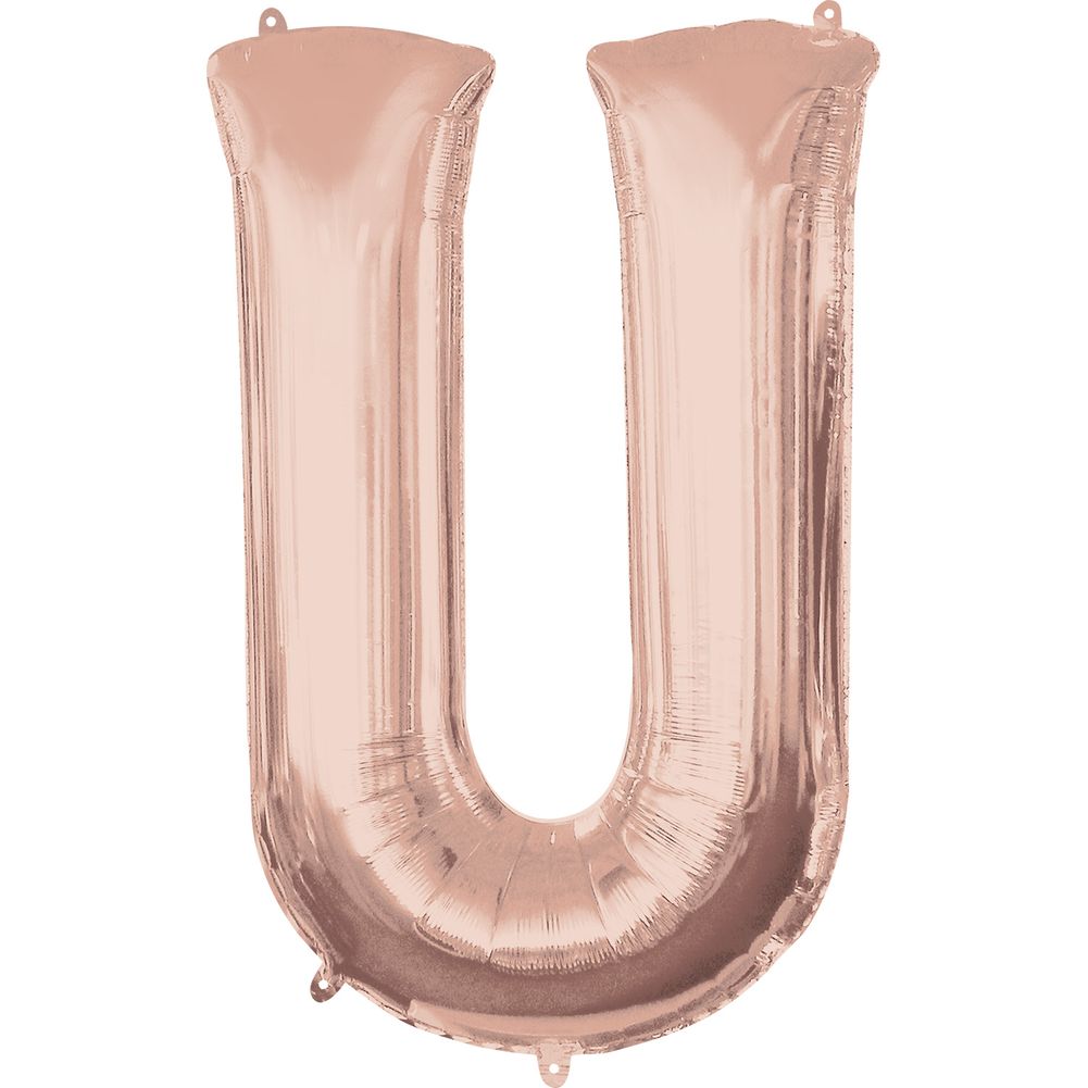 34" LETTER U ROSE GOLD