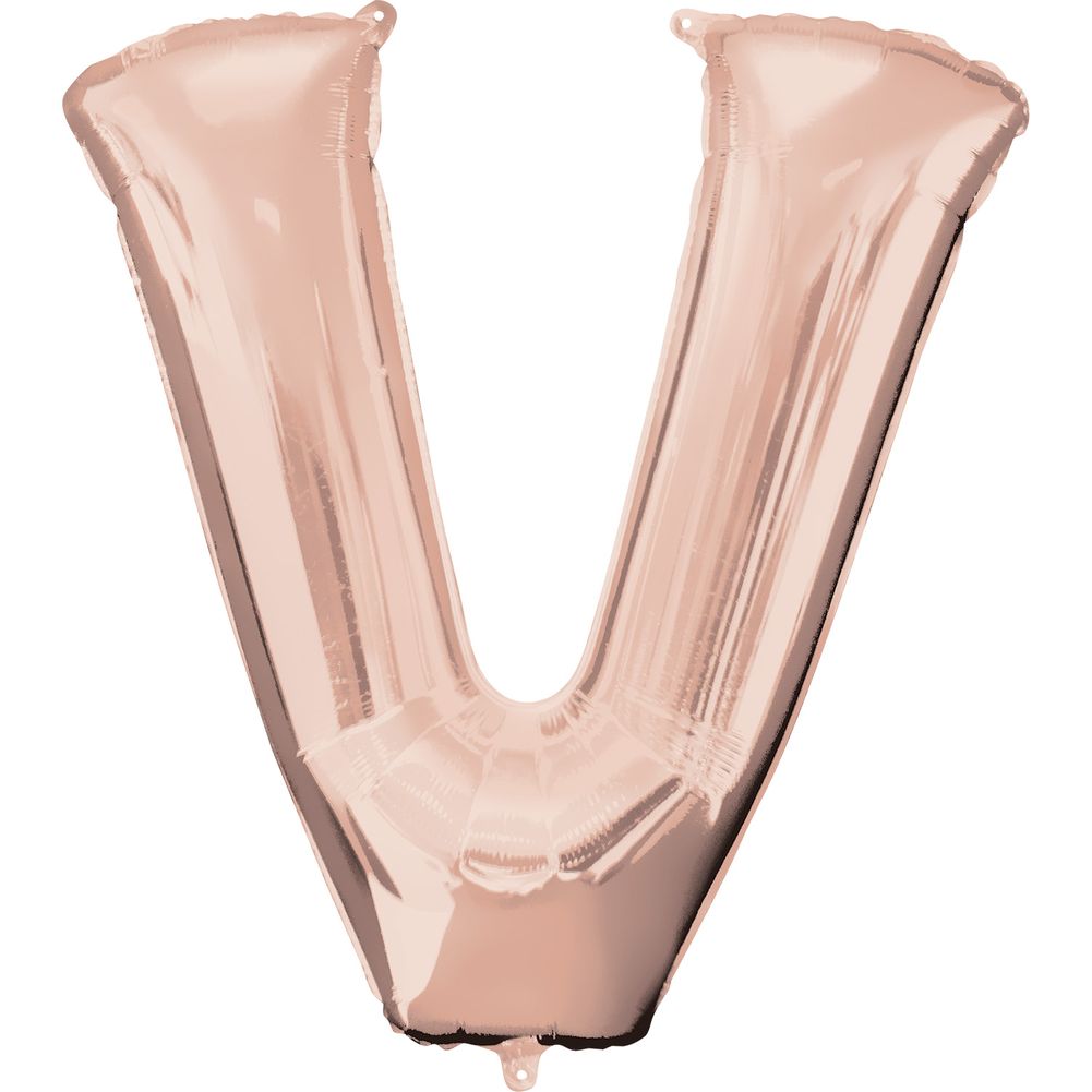 34" LETTER V ROSE GOLD