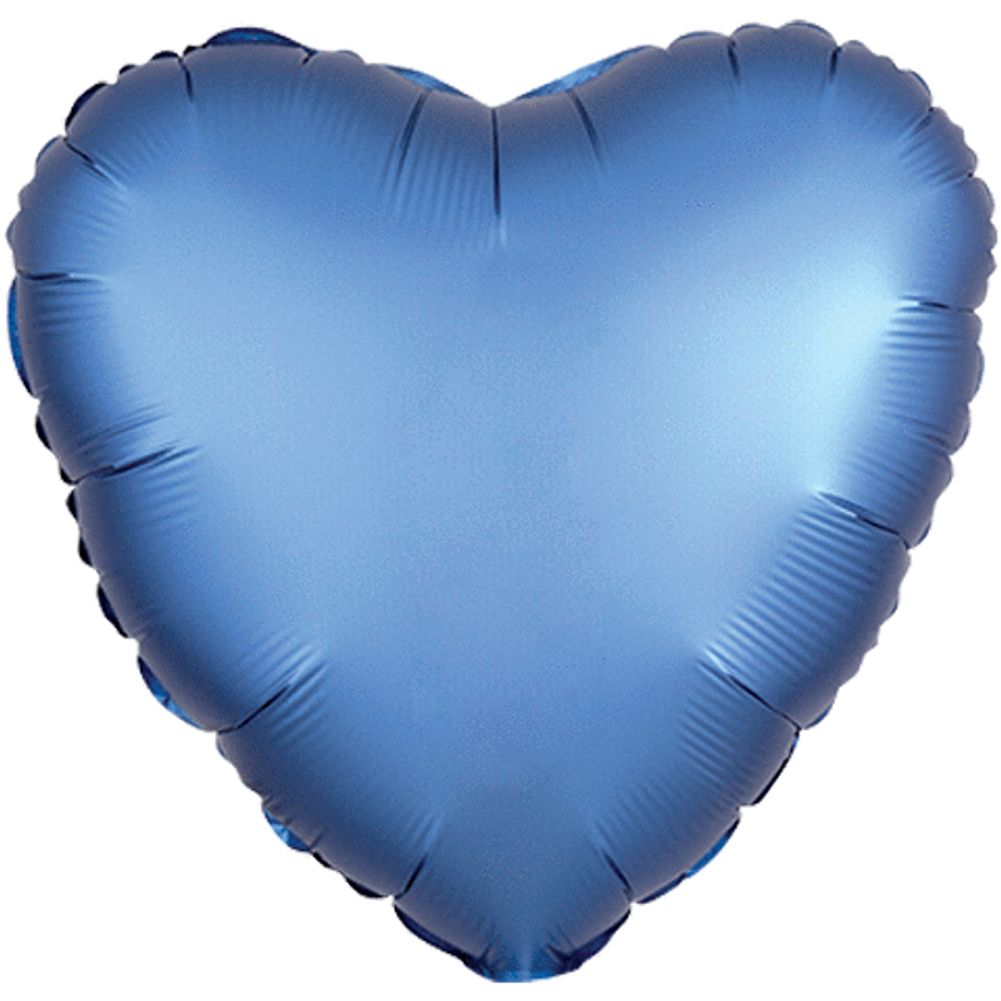 18" AZURE HEART SATIN LUXE HX